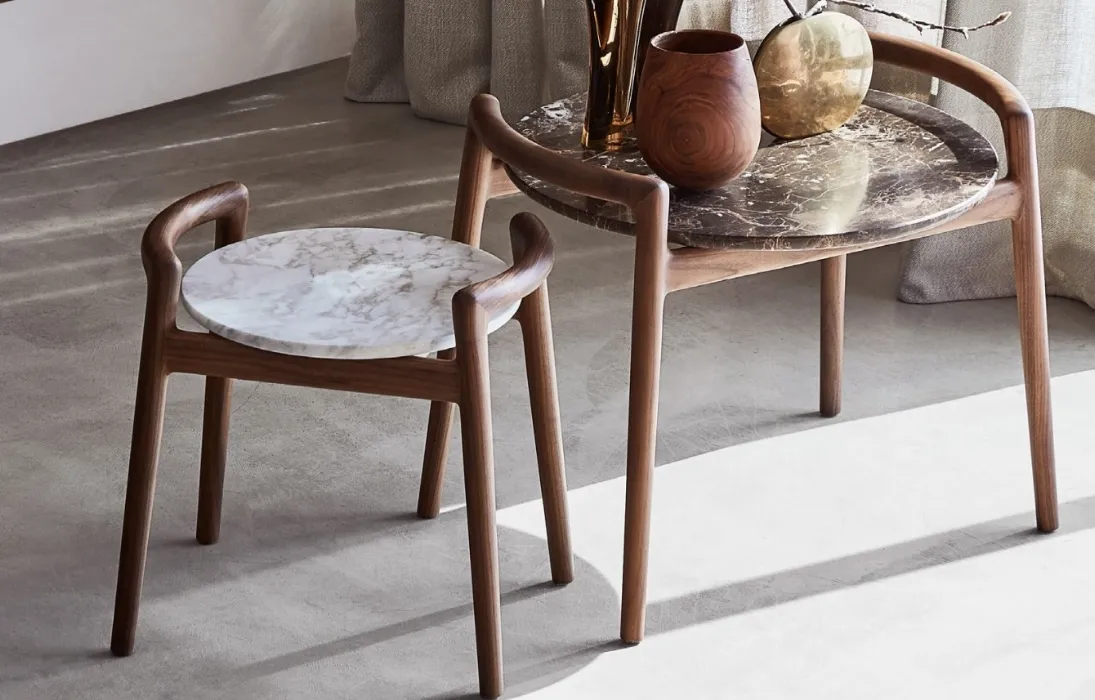 Tavolino moderno in legno e marmo Ascanio di Flexform