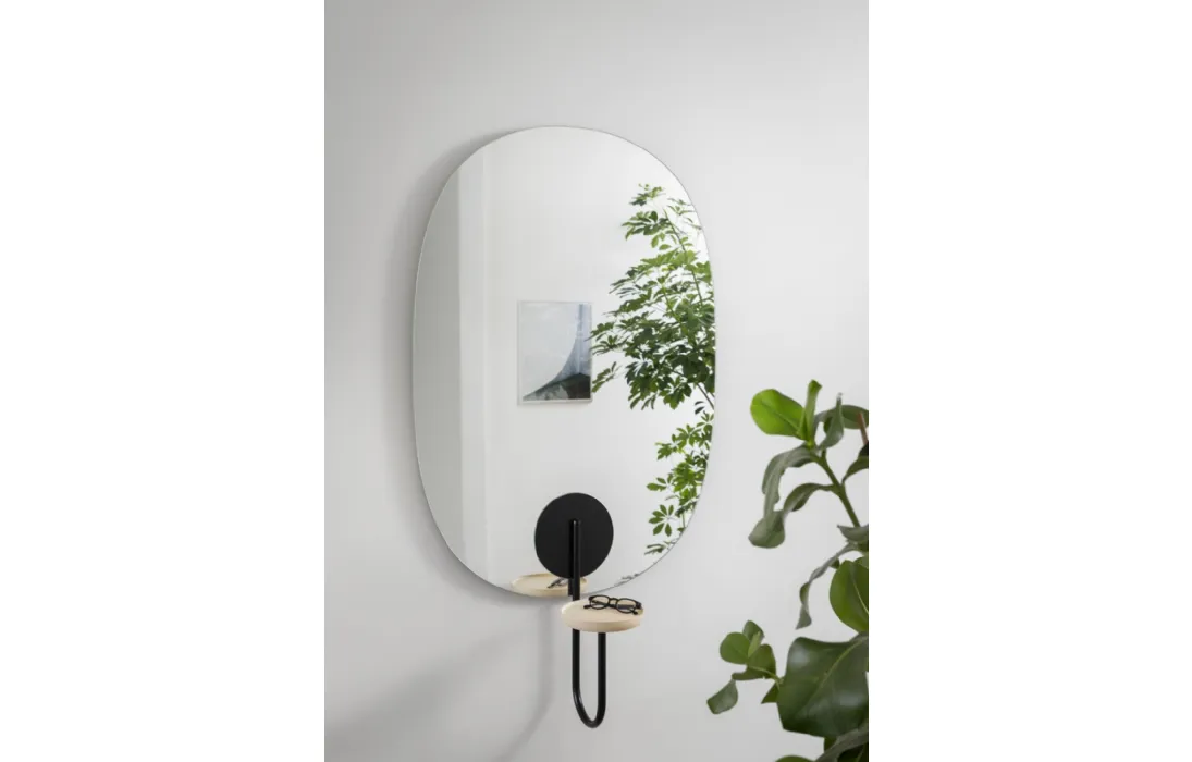 Specchio Cigales con piccola mensola supporto di Miniforms