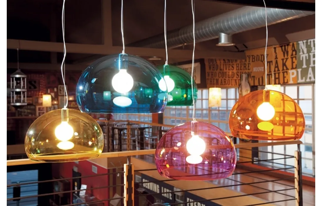 Lampada a sospensione in Pmma Big Fl/y di Kartell