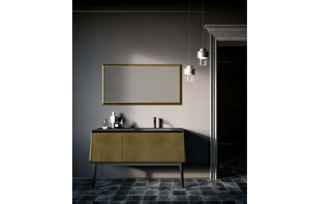 Mobile da bagno di design in laccato metallico Campus 01 di Birex
