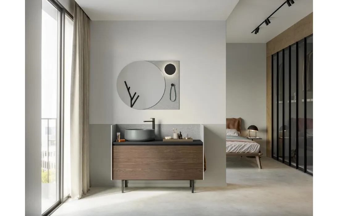 Mobile da Bagno a terra Deep 02 in essenza rovere castoro di Birex