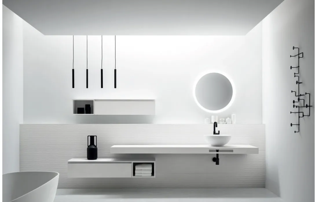 Mobile da Bagno Dress Bianco laccato lavabo libero di Arblu
