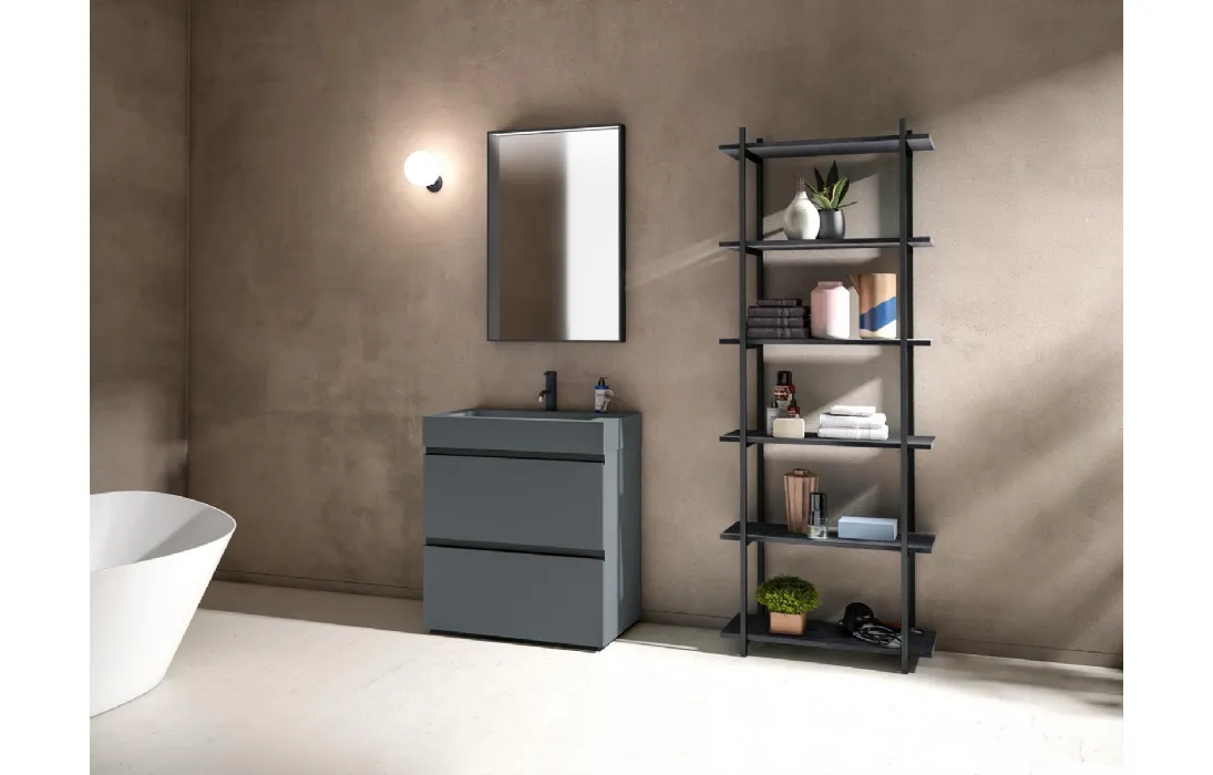 Mobile da Bagno a terra Gola Up 08 in Fenix NTM grigio bromo di Birex