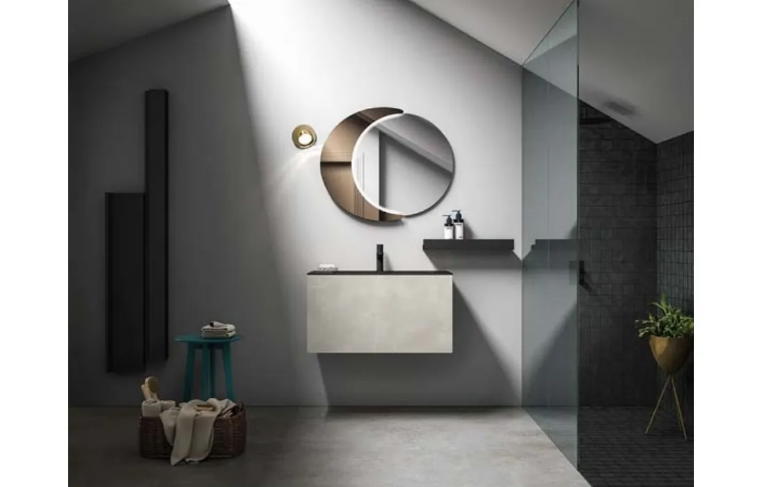 Mobile da bagno sospeso in laccato effetto resina Hosoi 02 di Birex