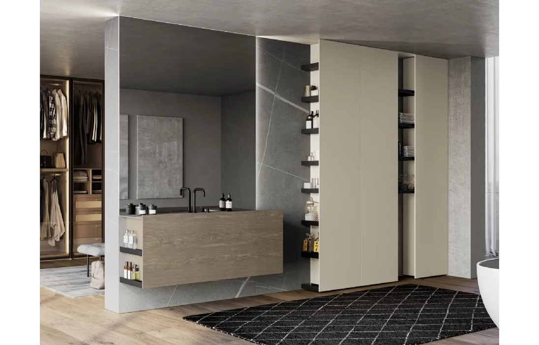 Mobile da Bagno sospeso in essenza rovere cenere Sail 03 di Birex