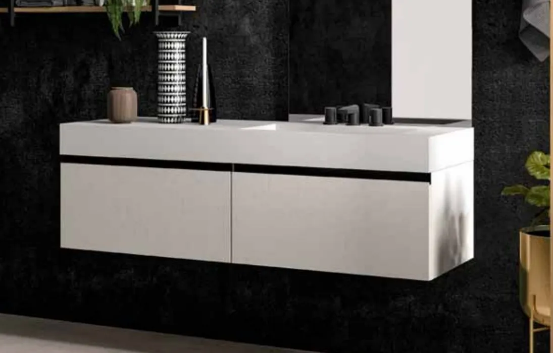 Mobile da Bagno sospeso in melaminico Sidero 04 di Birex