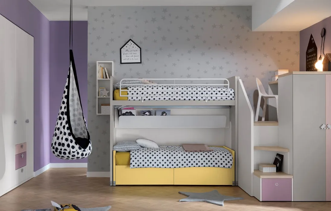 Cameretta in laccato opaco Alpha Letto a Castello G040 di Doimo Cityline
