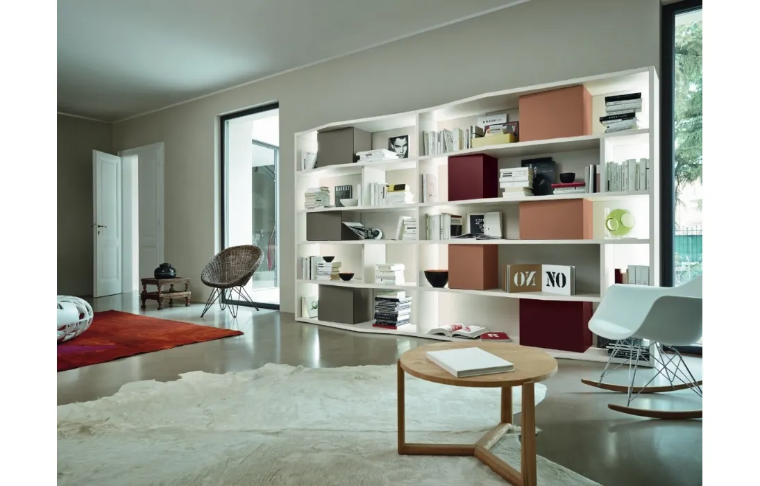 Libreria Modo M6C87 in laccato opaco di Sangiacomo