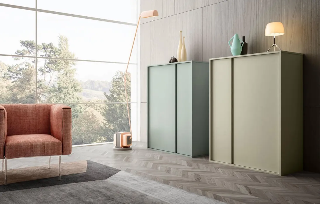 Madia alta Living 02 in laccato opaco di Arredo3
