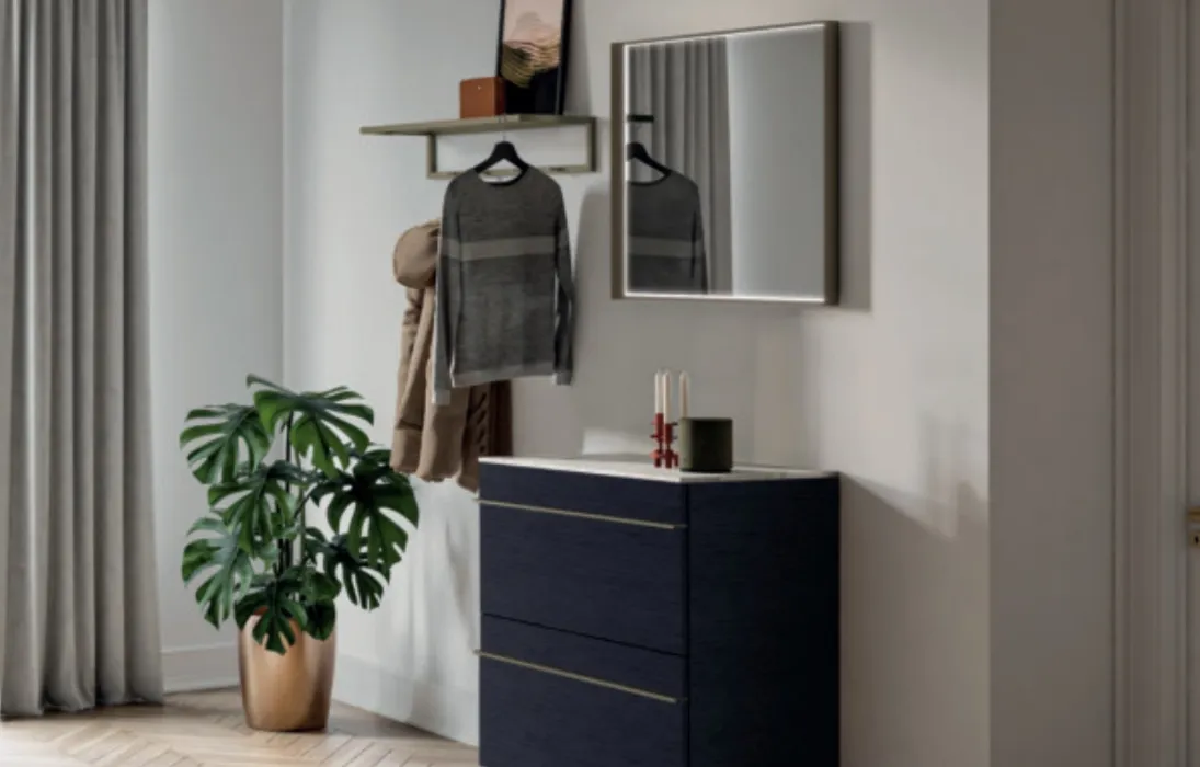 Mobile ingresso sospeso in rovere con  top in gres Domì 03 di Birex