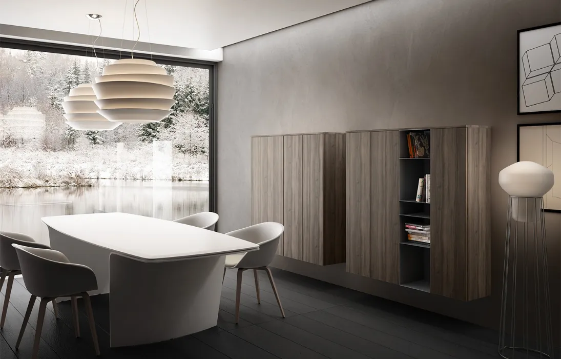 Mobile sospeso Living 06 in laminato effetto legno di Arredo3