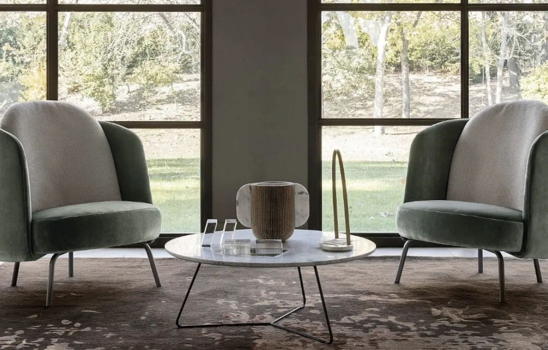 Poltroncina in tessuto con gambe in metallo Lucia di Ditre Italia