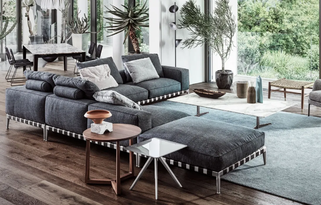 Divano ad angolo in tessuto Gregory di Flexform