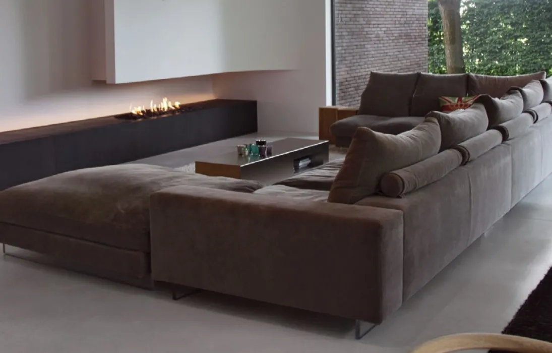 Divano angolare con penisola in tessuto Lightpiece di Flexform