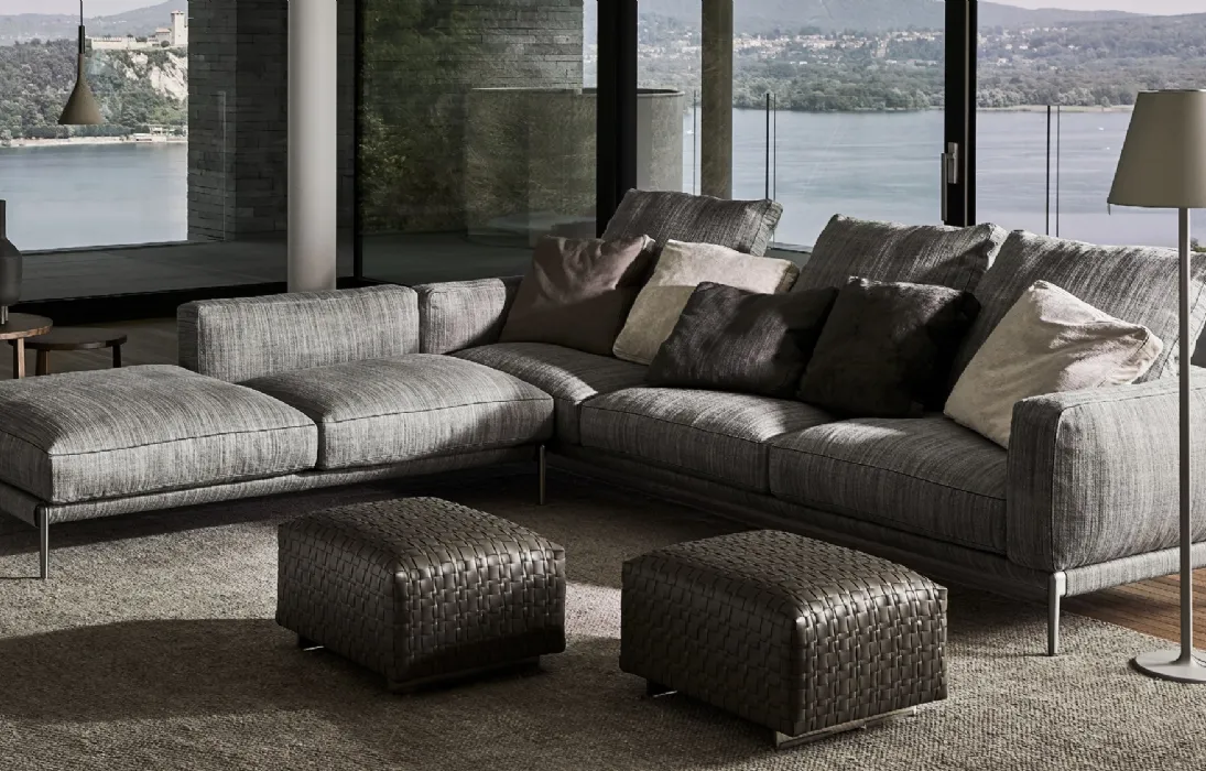 Divano moderno in tessuto ad angolo Romeo di Flexform