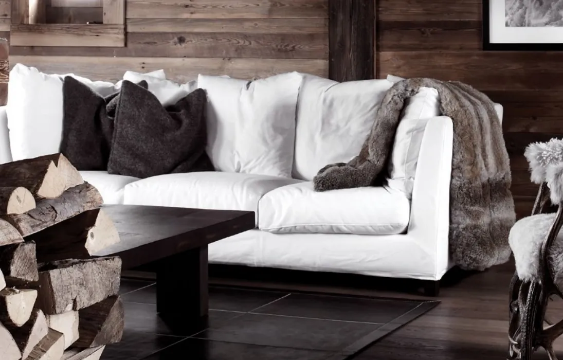 Divano moderno lineare in tessuto Victor di Flexform
