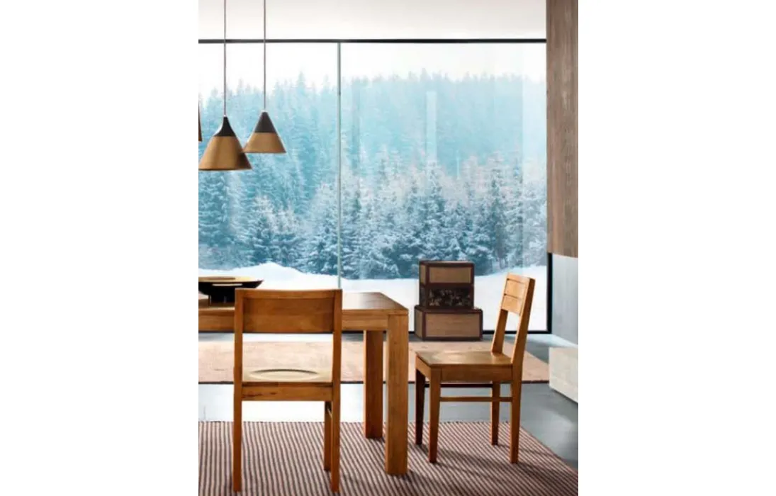 Sedia Tess completamente in legno color miele di FGF Mobili