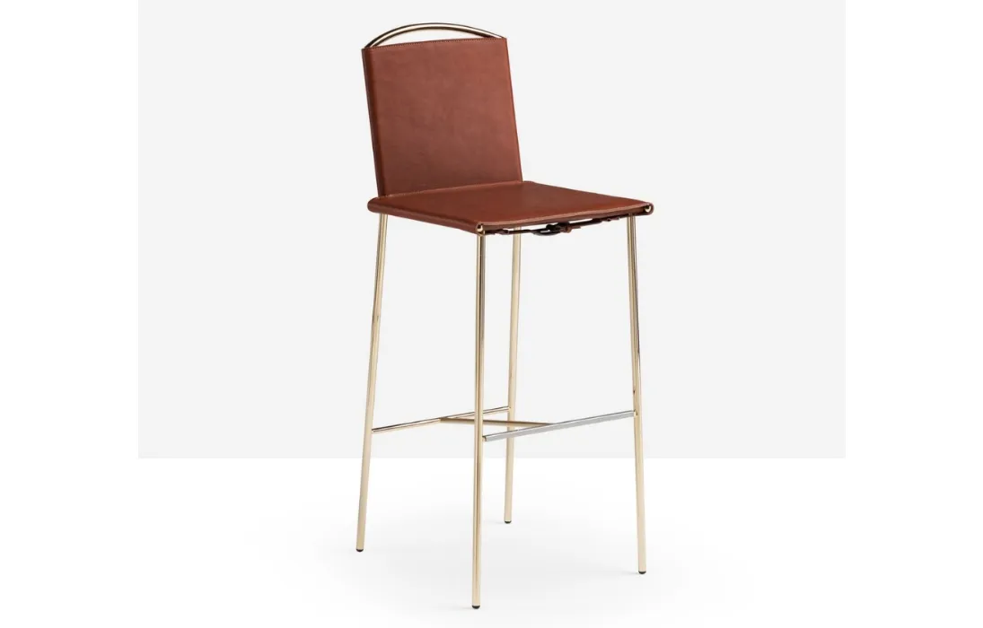 Sgabello Rem in cuoio di Midj