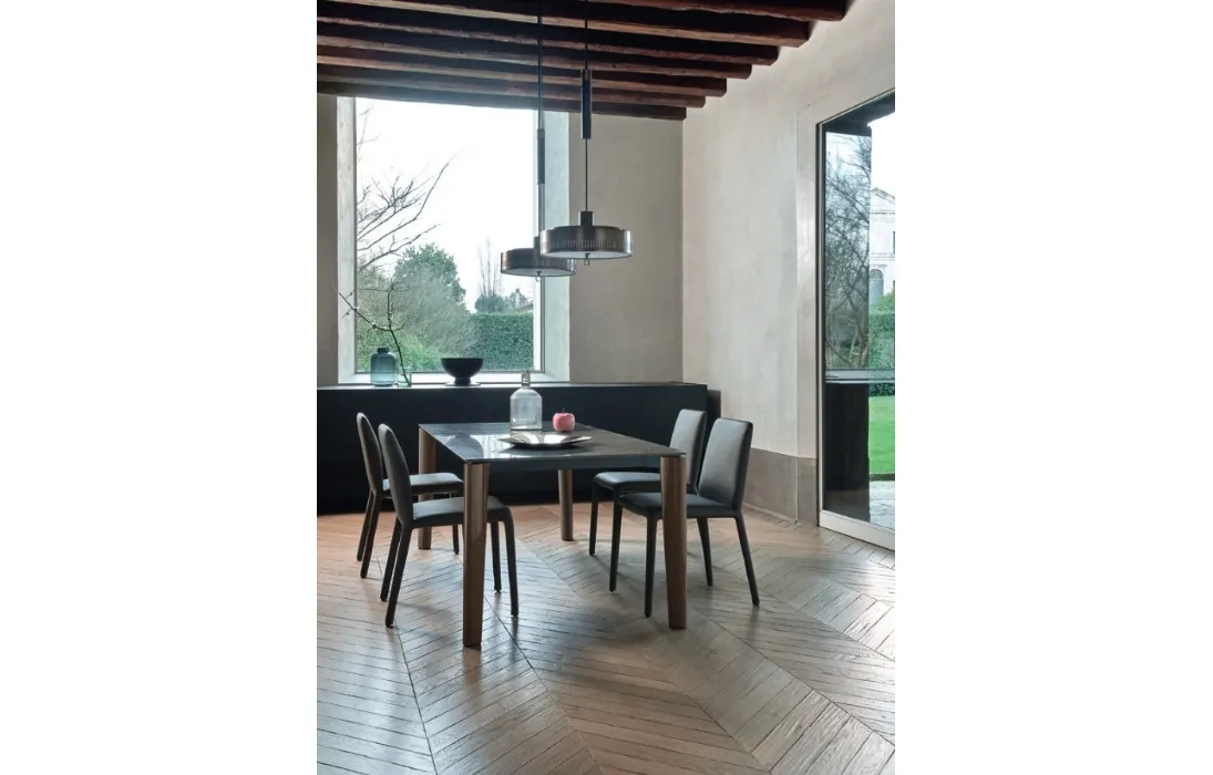 Tavolo Desco in Ceramica Nero Greco di Sangiacomo