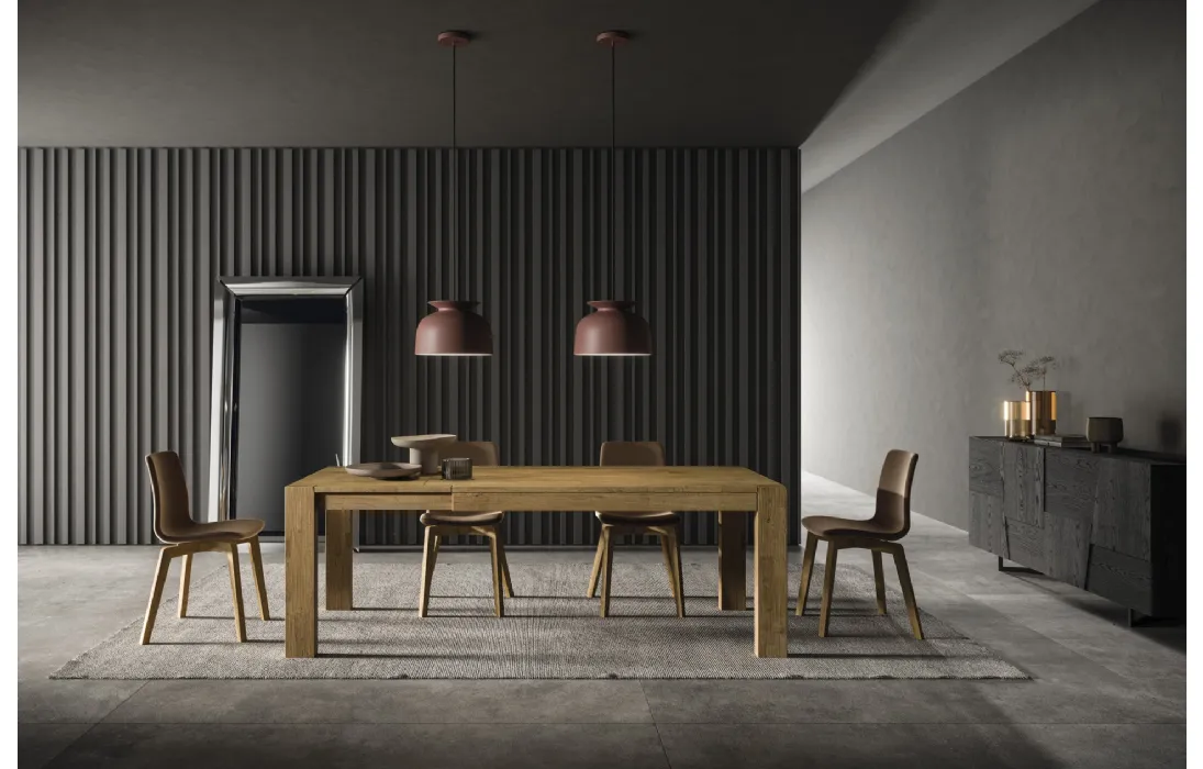 Tavolo allungabile Mood in legno di rovere finitura Oak di FGF Mobili