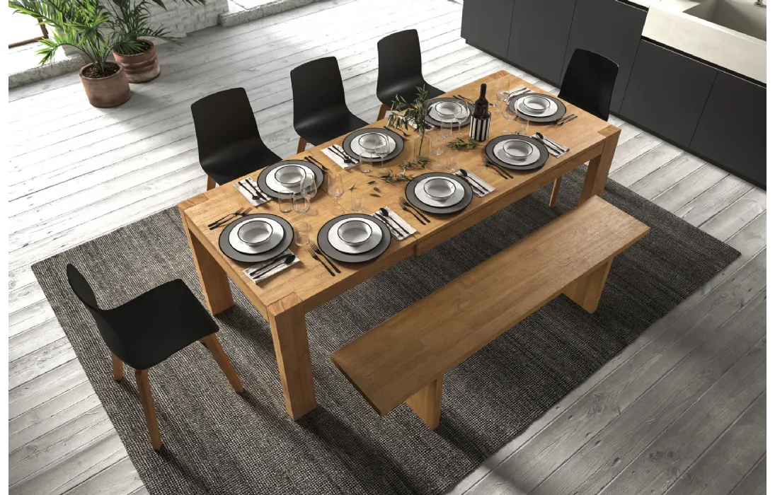 Tavolo allungabile Mood in legno di rovere finitura Oak di FGF Mobili
