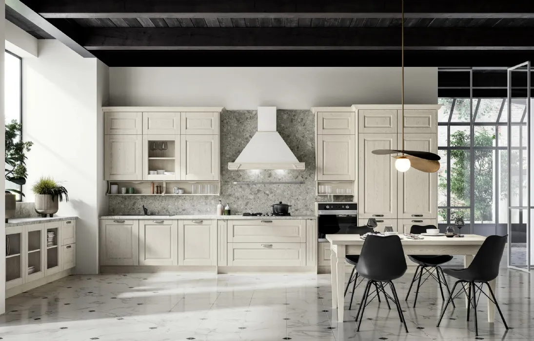 Cucina Classica lineare in frassino bianco Asolo 05 di Arredo3