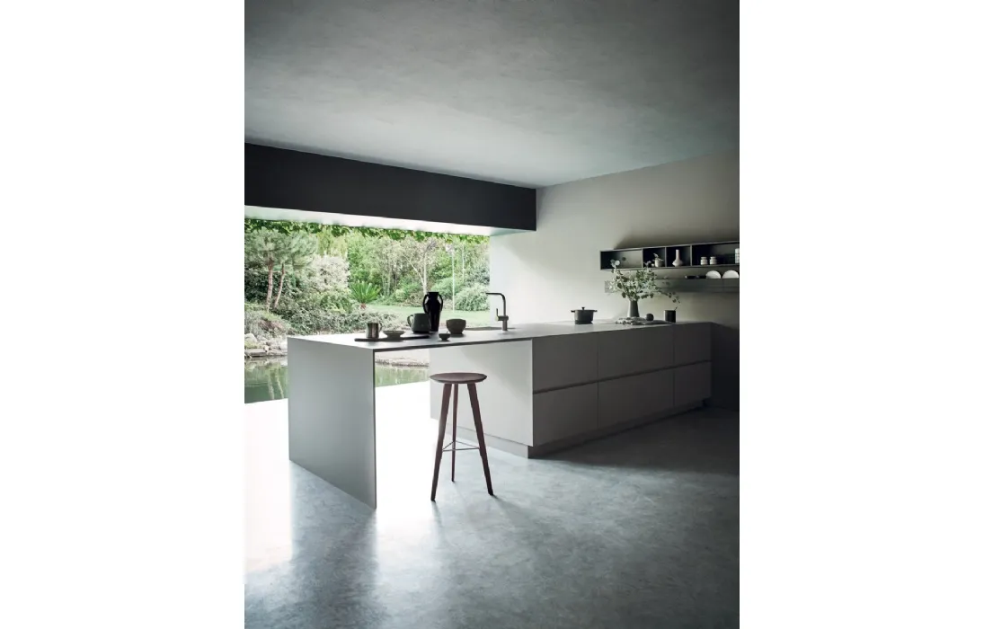 Cucina Design N_Elle Outstanding Lightness in Fenix Pietra di Cesar