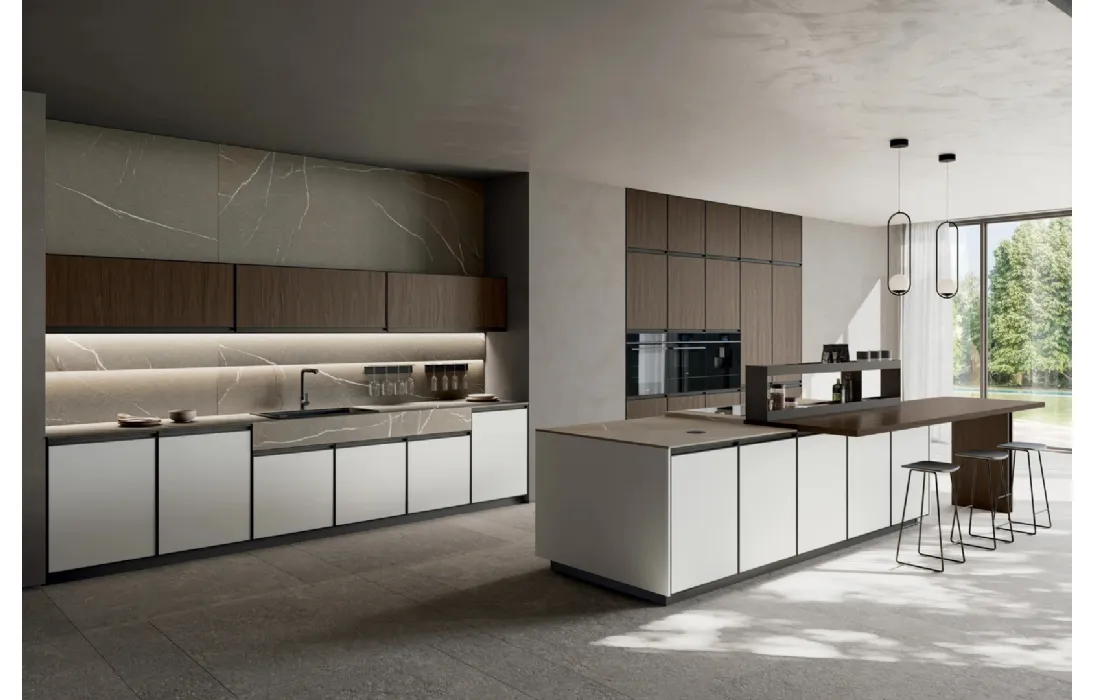 Cucina Moderna con isola Kronos 02 di Arredo3